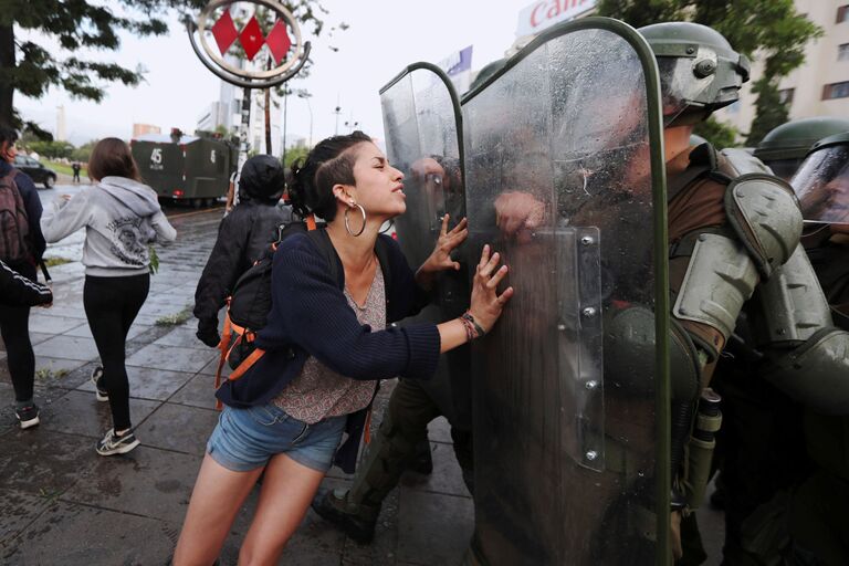 Акция протеста в Сантьяго