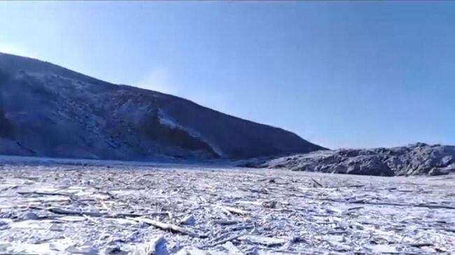 Место обрушения сопки в Хабаровском крае