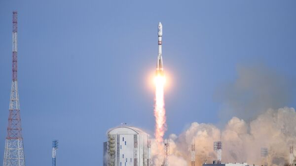 Старт ракеты-носителя Союз-2.1а с космическими аппаратами дистанционного зондирования Земли «Канопус-В» № 5 и № 6 с космодрома Восточный. 27 декабря 2018