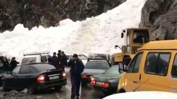 Сход лавины в Тляратинском районе Дагестана