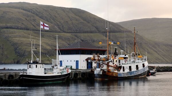 Рыболовецкие лодки в порту города Вестманна на острове Стреймой, Фарерских островов