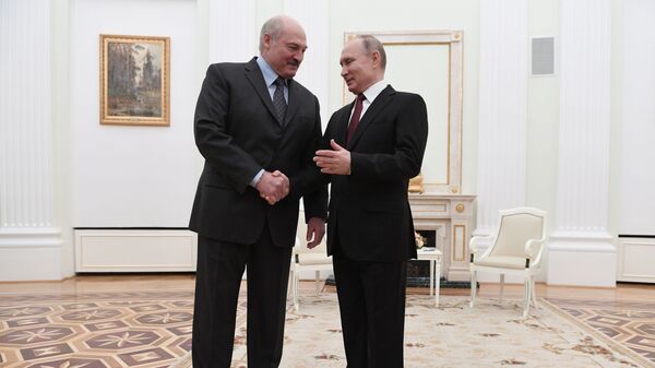 Президент РФ Владимир Путин и президент Белоруссии Александр Лукашенко во время встречи. 29 декабря 2018