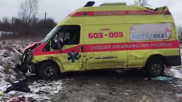 На месте  ДТП с участием машины частной скорой помощи в Гурьевском районе Калининградской области