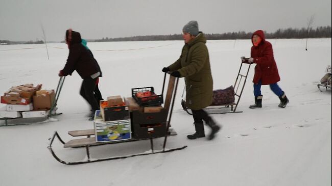 Дорога жизни жителей поселка Панозеро. Кадры из Карелии