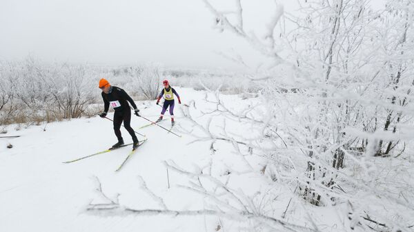 Участники лыжных гонкок в Волгограде