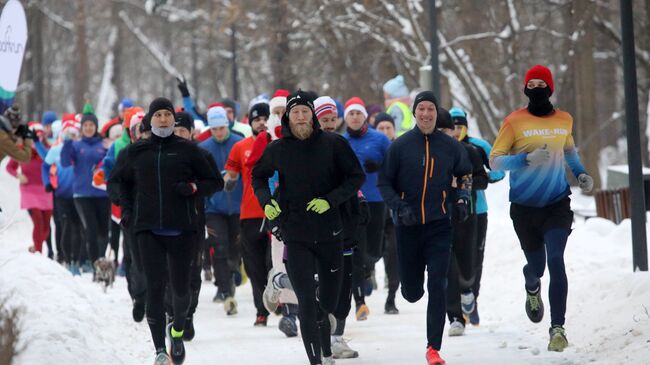 Утренний новогодний забег в парке Кузьминки. 1 января 2019