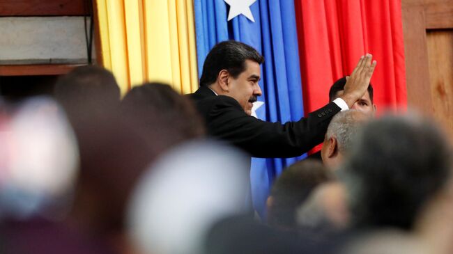 Николас Мадуро на церемонии приведения к присяге на второй президентский срок в Каракасе. 10 января 2019 