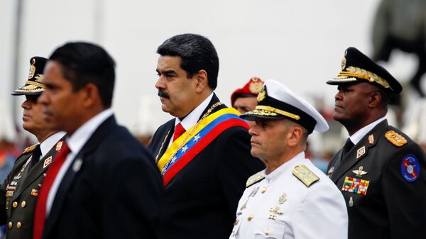 Президент Венесуэлы Николас Мадуро во время принесения присяги в качестве президента Венесуэлы на период 2019-2025 годов. 10 января 2019 