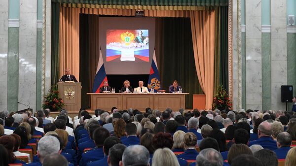 Участники заседания, посвященного 297-й годовщине образования российской прокуратуры. 11 января 2019