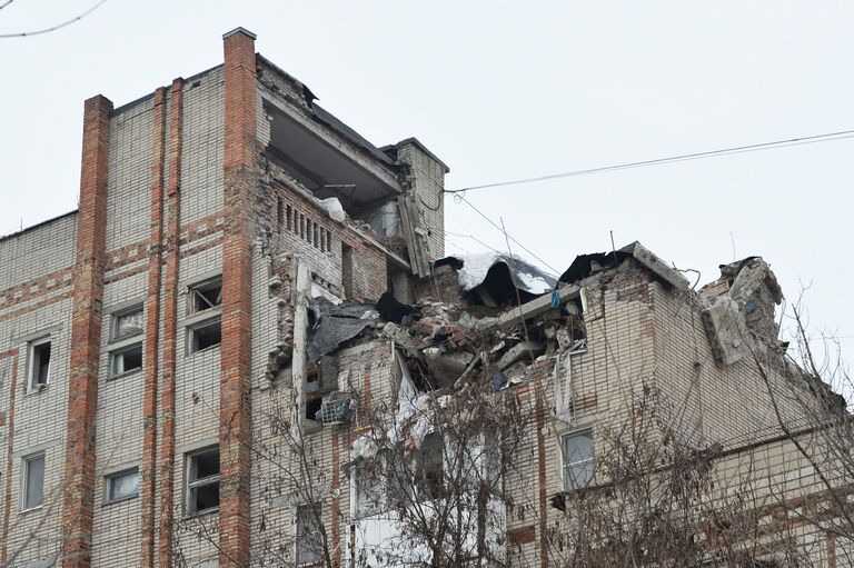 Девятиэтажный жилой дом №16 на улице Хабарова в городе Шахты, пострадавший из-за взрыва бытового газа