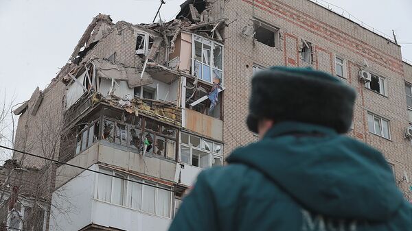 Девятиэтажный жилой дом №16 на улице Хабарова в городе Шахты, пострадавший из-за взрыва бытового газа