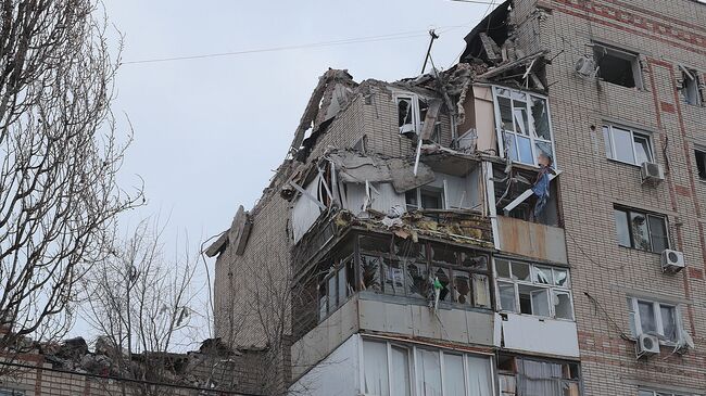 Девятиэтажный жилой дом №16 на улице Хабарова в городе Шахты, пострадавший из-за взрыва бытового газа