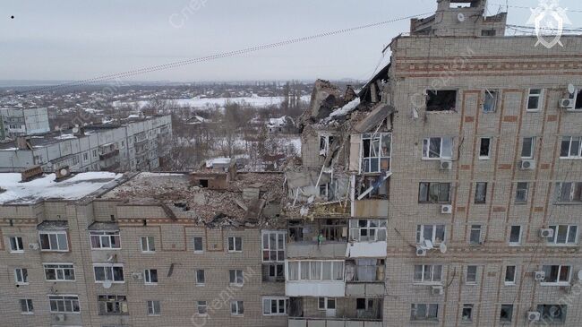 Девятиэтажный жилой дом №16 на улице Хабарова в городе Шахты, пострадавший из-за взрыва бытового газа