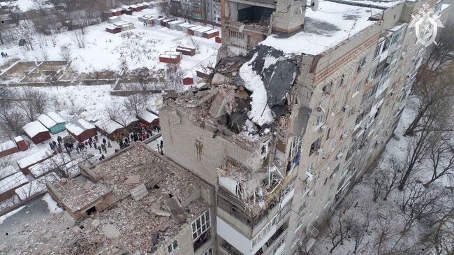 Девятиэтажный жилой дом №16 на улице Хабарова в городе Шахты, пострадавший из-за взрыва бытового газа