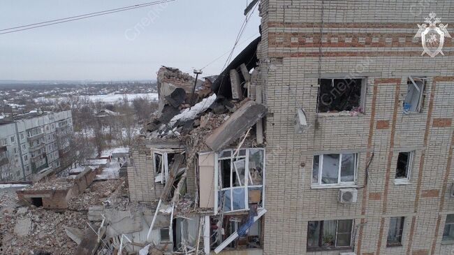 Девятиэтажный жилой дом №16 на улице Хабарова в городе Шахты, пострадавший из-за взрыва бытового газа