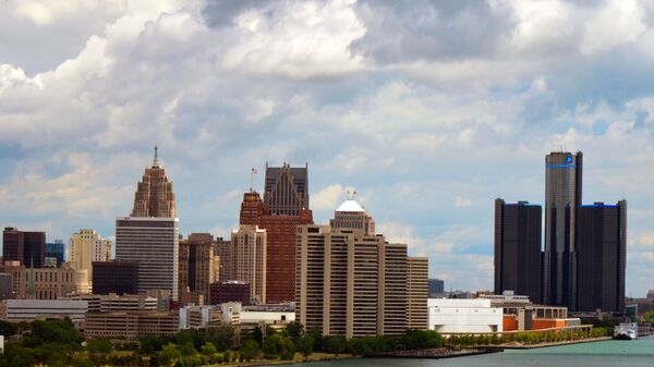 Вид на Детройт, штат Мичиган, США
