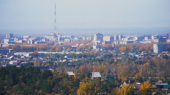 Город Абакан с горы Самохвал