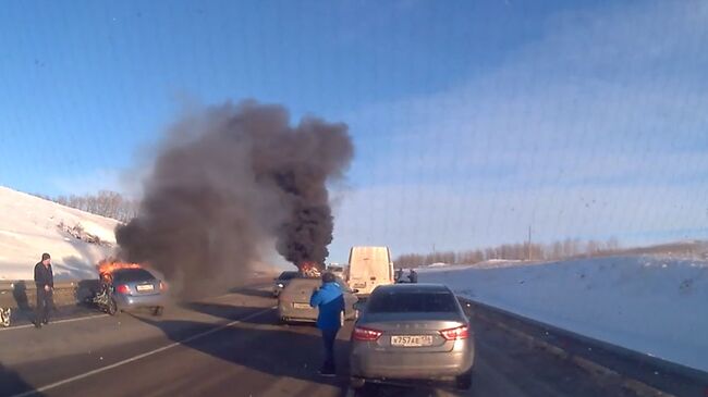 Кадры с места ДТП в Воронежской области