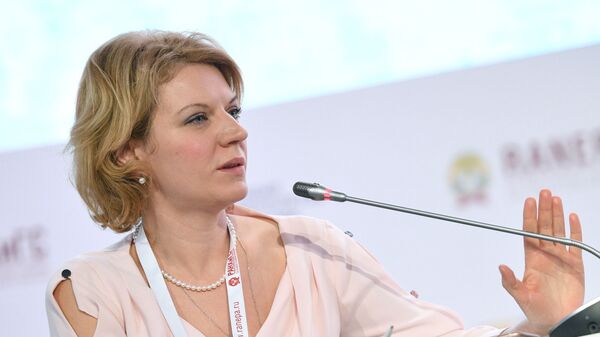 Вице-президент Центра стратегических разработок Наталья Трунова на Х Гайдаровском форуме. 17 января 2019