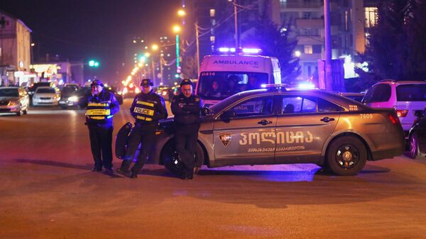 Полиция в районе  Диди Дигоми на окраине Тбилиси, где произошел взрыв газа