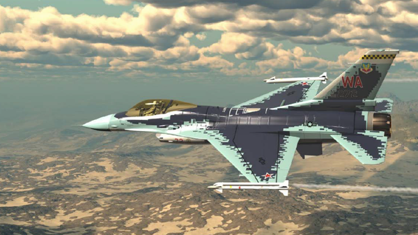 Истребитель F-16C ВВС США в раскраске российского перехватчика пятого поколения Су-57