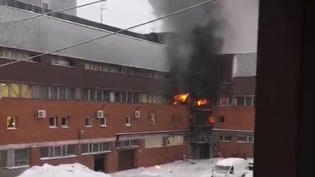 Пожар в типографском комплексе в Санкт-Петербурге. 17 января 2019