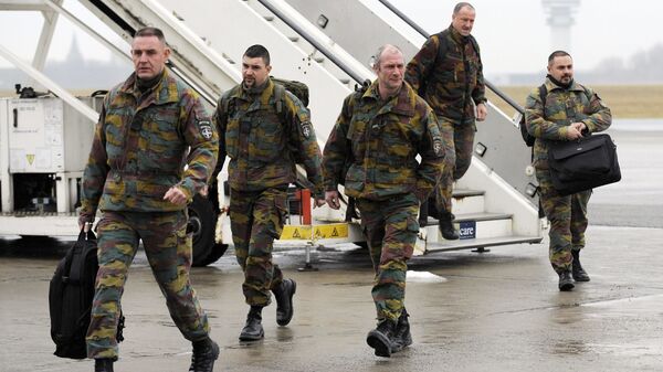 Бельгийские военнослужащие на авиабазе Мельсброк