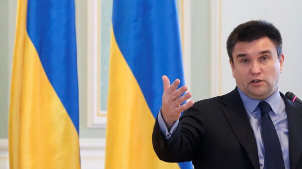 Глава МИД Украины Павел Климкин на пресс-конференции в Киеве