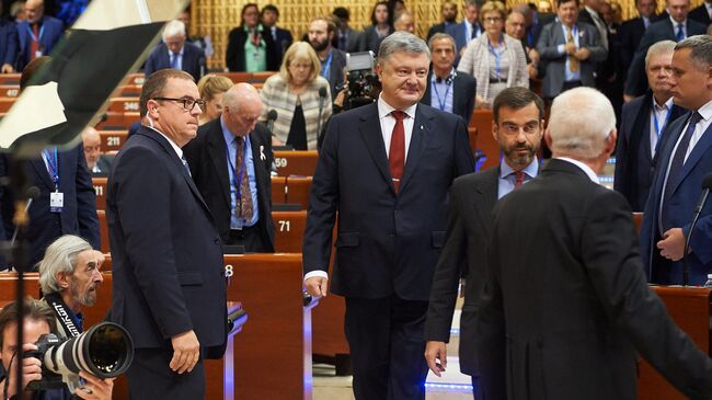 Президент Украины Петр Порошенко перед заседанием Парламентской Ассамблеи Совета Европы