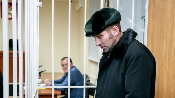 Житель Сургута Павел Шаповалов, обвиняемый в попытке угона воздушного судна Аэрофлота, на заседании Ханты-Мансийского районного суда. 23 января 2019
