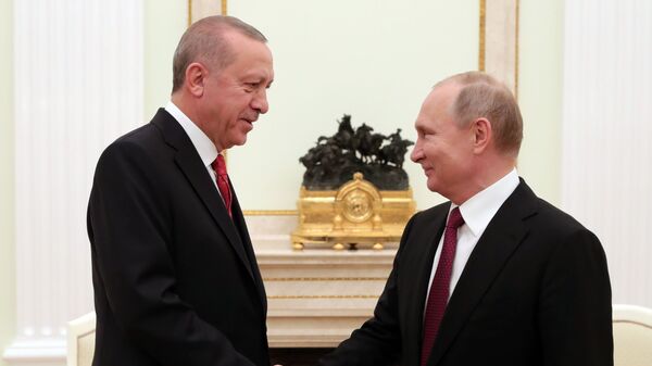 Президент РФ Владимир Путин и президент Турции Реджеп Тайип Эрдоган 