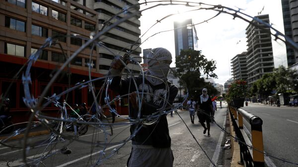 Протесты в Каракасе против президента Венесуэлы Николаса Мадуро