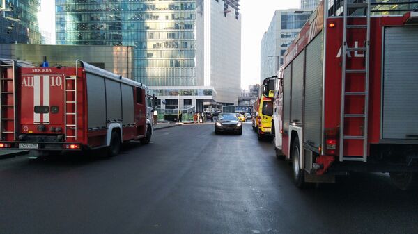 Пожарные машины в Москва-Сити. 25 января 2019