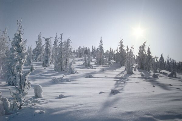 Зима в селе Оймякон (предполагаемый Северный полюс холода)