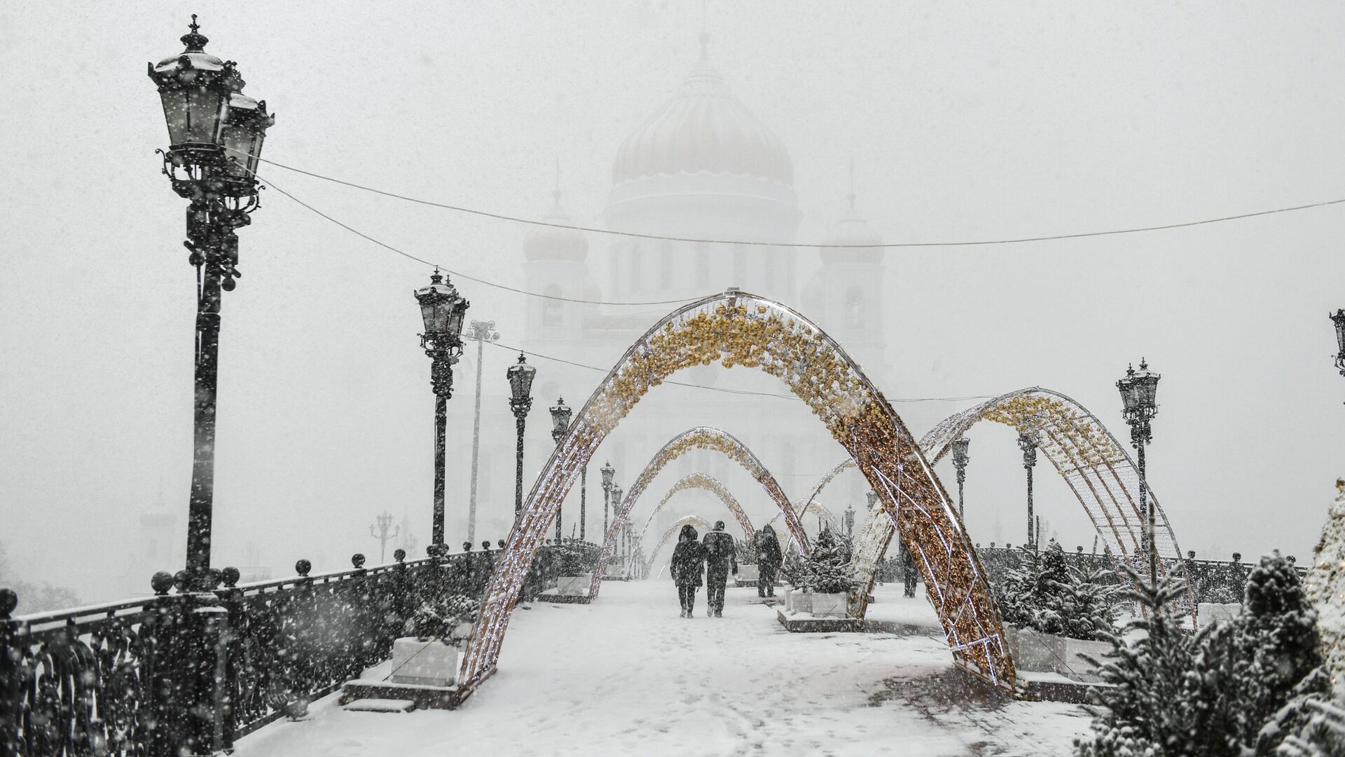 Снегопад в Москве - РИА Новости, 1920, 25.12.2020