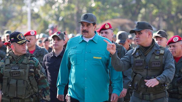 Президент Венесуэлы Николас Мадуро во время военных учений. 27 января 2019