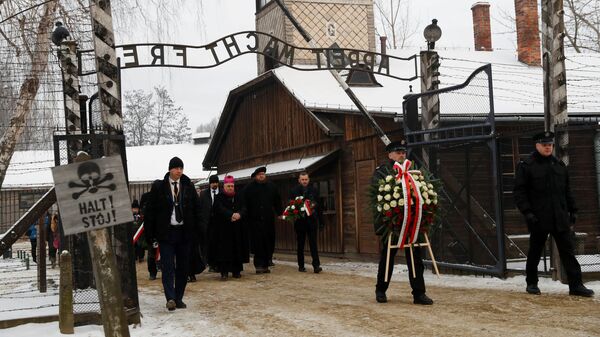 Памятные мероприятия в лагере Аушвиц-Биркенау в польском Освенциме