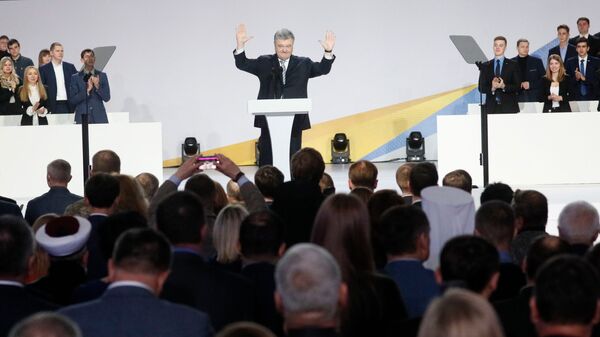 Президент Украины Петр Порошенко во время выступления в Киеве. 29 января 2019