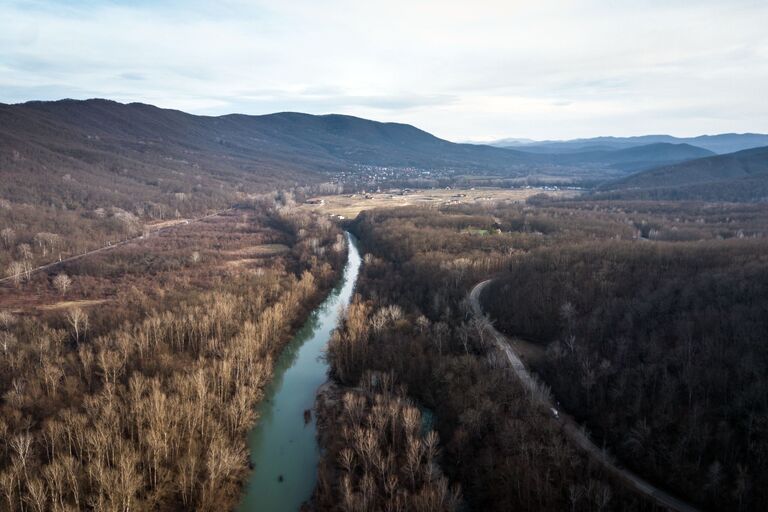 Река Псекупс и село Безымянное в Краснодарском крае