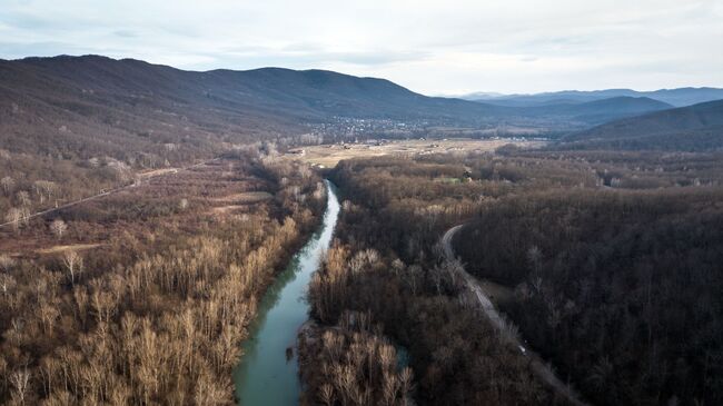 Река Псекупс и село Безымянное в Краснодарском крае