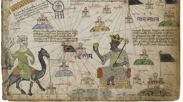 Каталонский Атлас, опубликованный в 1375 году, изображает самого богатого человека своего времени Мансу Мусу
