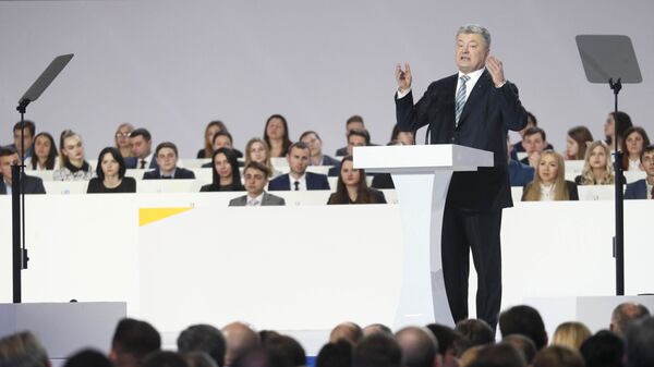 Президент Украины Петр Порошенко во время выступления в Киеве. 29 января 2019 