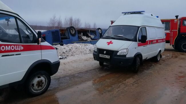 На месте ДТП с автобусом в Калужской области