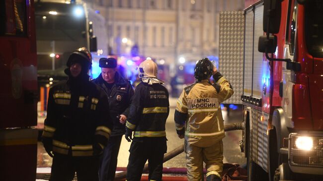 Пожар в жилом доме в центре Москвы