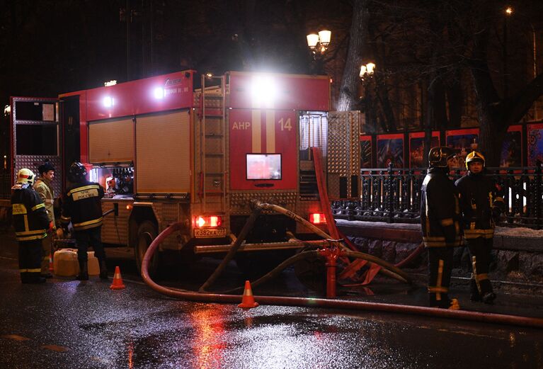 Пожар в жилом доме в центре Москвы