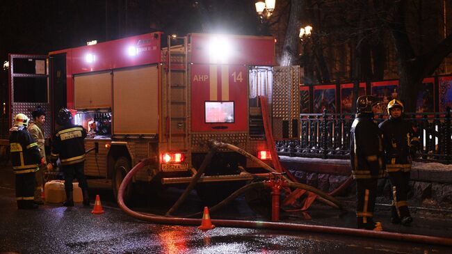 Пожар в жилом доме в центре Москвы