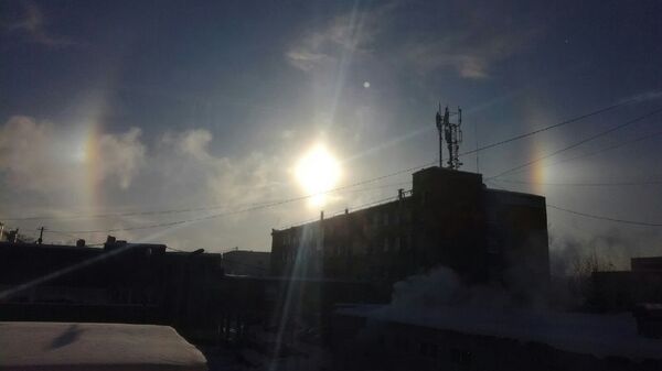 Оптическое явление гало в Екатеринбурге. 