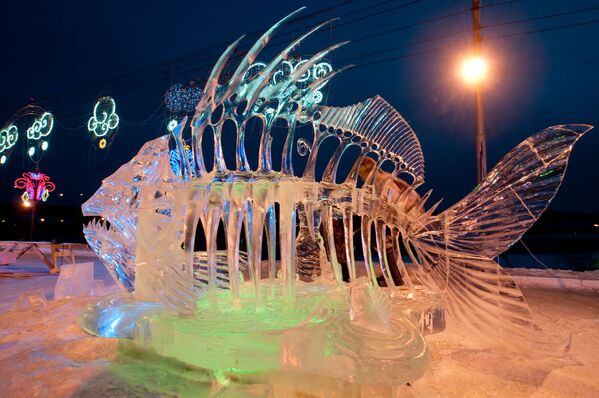 Скульптура, представленная на первом международном
фестивале-конкурсе ледовых скульптур Волшебный лед Сибири в Красноярске