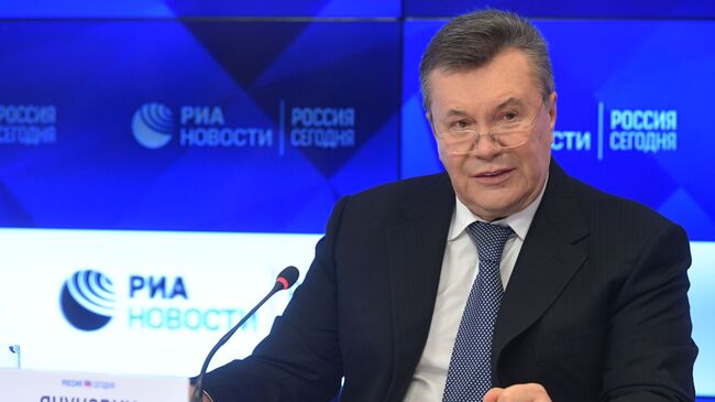 Бывший президент Украины Виктор Янукович на пресс-конференции в МИА Россия сегодня