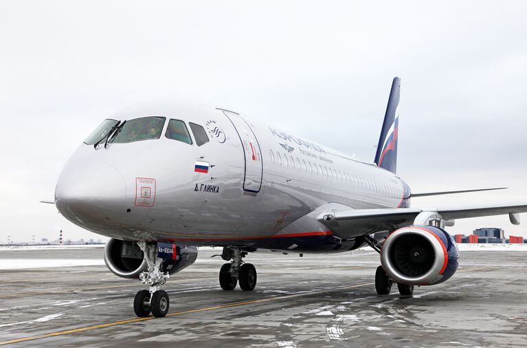 Самолет Superjet 100 авиакомпании Аэрофлот